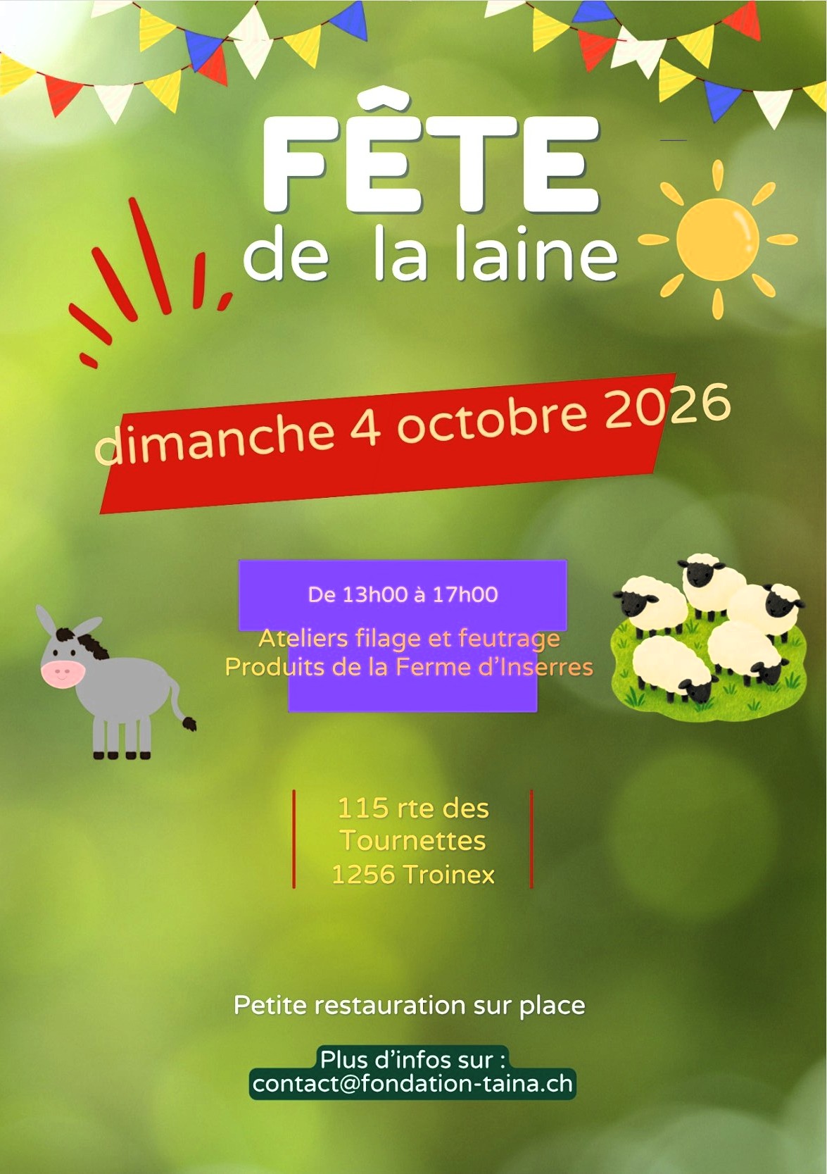 Affichette fête de la laine 4oct26